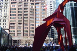 public art at the federal plaza attacks protesters
