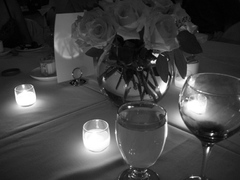 the bonita springs centerpiece in black and white