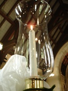 the candles lining the church