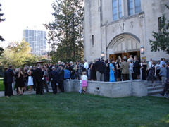 the post-ceremony crowd