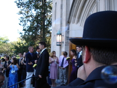 the wedding in bowler hat