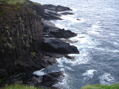 looking out on the sharp cliffs