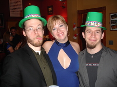 jolie and two strange men in hats