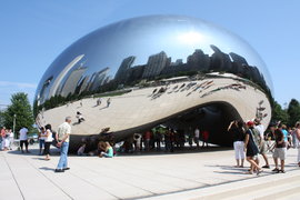 cloud gate, surrounded