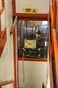 just after the walton-cockroft generator, on its way to the linac