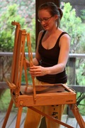 setting up the travel easel