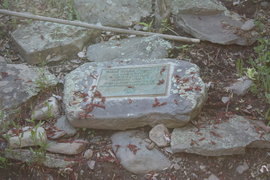 memorial marker on the hill