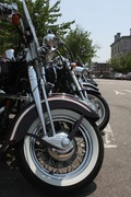 motorcycles along the main drag in portsmouth