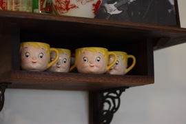 creepy mugs at the ice cream shop