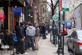 the line as we rounded the corner at 16th and spruce
