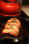 bacon and herb wrapped pork