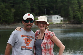 eric and nicole down on the dock